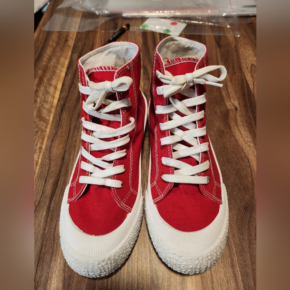 Classic Red High-Top Women's Sneakers